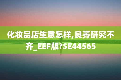 化妆品店生意怎样,良莠研究不齐_EEF版?SE44565