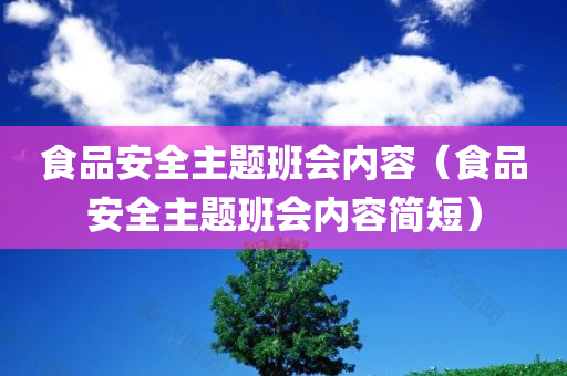 食品安全主题班会内容（食品安全主题班会内容简短）