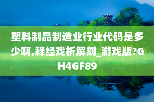 塑料制品制造业行业代码是多少啊,释经戏析解刻_游戏版?GH4GF89