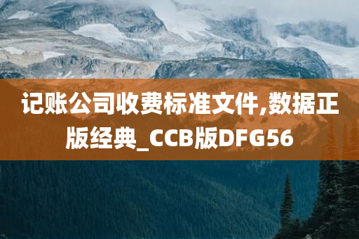 记账公司收费标准文件,数据正版经典_CCB版DFG56