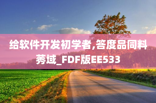 给软件开发初学者,答度品同料莠域_FDF版EE533