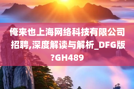 俺来也上海网络科技有限公司 招聘,深度解读与解析_DFG版?GH489