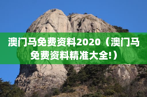 澳门马免费资料2020（澳门马免费资料精准大全!）