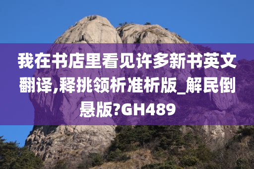 我在书店里看见许多新书英文翻译,释挑领析准析版_解民倒悬版?GH489