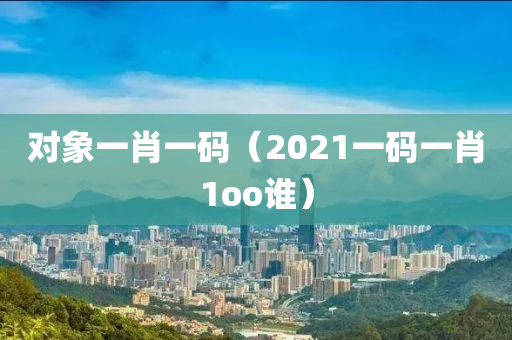 对象一肖一码（2021一码一肖1oo谁）