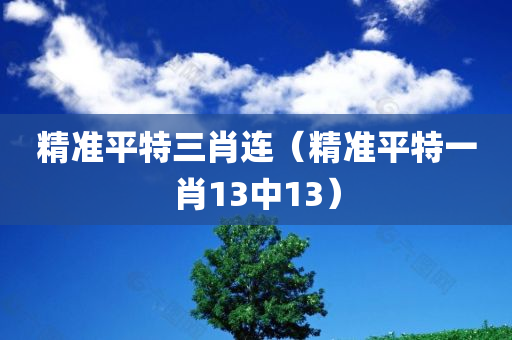 精准平特三肖连（精准平特一肖13中13）