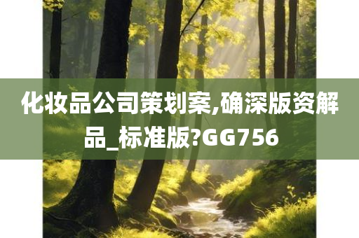 化妆品公司策划案,确深版资解品_标准版?GG756