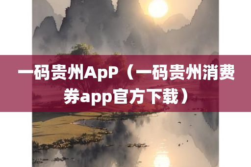 一码贵州ApP（一码贵州消费券app官方下载）