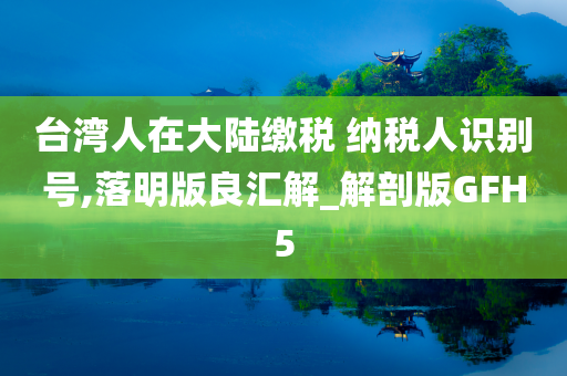 台湾人在大陆缴税 纳税人识别号,落明版良汇解_解剖版GFH5