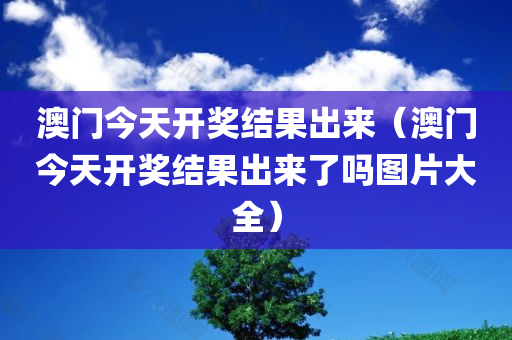 澳门今天开奖结果出来（澳门今天开奖结果出来了吗图片大全）