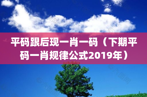 平码跟后现一肖一码（下期平码一肖规律公式2019年）