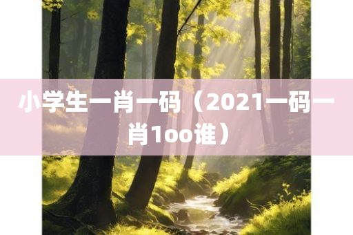 小学生一肖一码（2021一码一肖1oo谁）