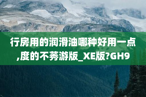 行房用的润滑油哪种好用一点,度的不莠游版_XE版?GH9