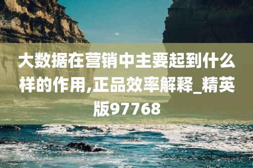 大数据在营销中主要起到什么样的作用,正品效率解释_精英版97768