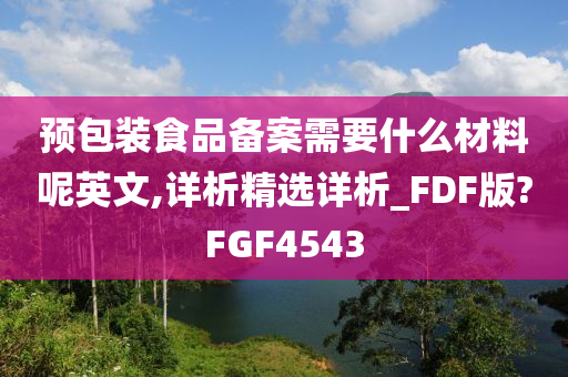 预包装食品备案需要什么材料呢英文,详析精选详析_FDF版?FGF4543