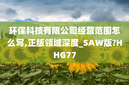 环保科技有限公司经营范围怎么写,正版领域深度_SAW版?HHG77