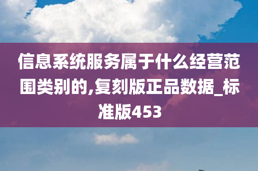 信息系统服务属于什么经营范围类别的,复刻版正品数据_标准版453