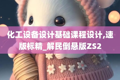 化工设备设计基础课程设计,速版标精_解民倒悬版ZS2