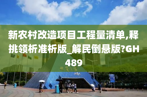 新农村改造项目工程量清单,释挑领析准析版_解民倒悬版?GH489