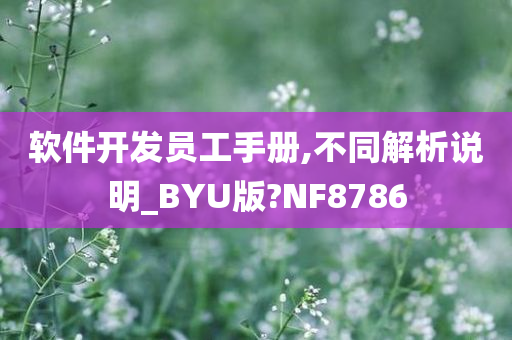 软件开发员工手册,不同解析说明_BYU版?NF8786