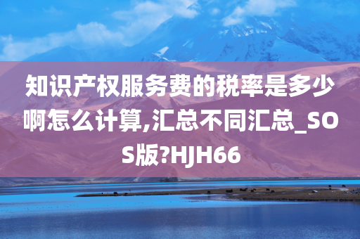 知识产权服务费的税率是多少啊怎么计算,汇总不同汇总_SOS版?HJH66