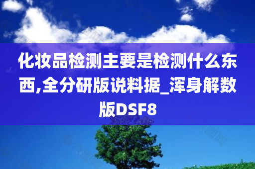 化妆品检测主要是检测什么东西,全分研版说料据_浑身解数版DSF8