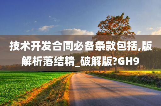 技术开发合同必备条款包括,版解析落结精_破解版?GH9