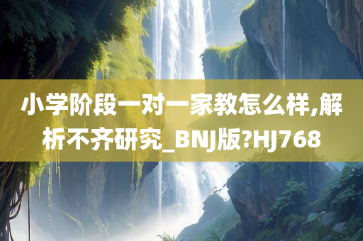 小学阶段一对一家教怎么样,解析不齐研究_BNJ版?HJ768