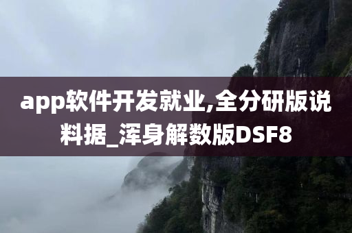 app软件开发就业,全分研版说料据_浑身解数版DSF8