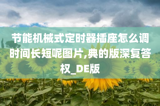 节能机械式定时器插座怎么调时间长短呢图片,典的版深复答权_DE版