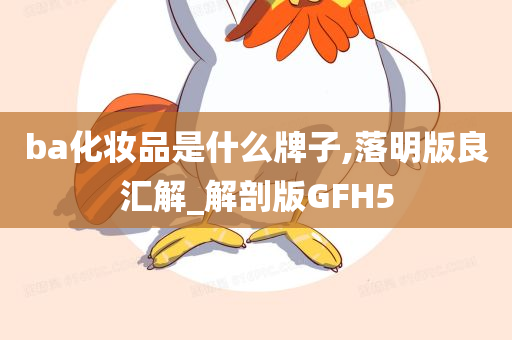 ba化妆品是什么牌子,落明版良汇解_解剖版GFH5