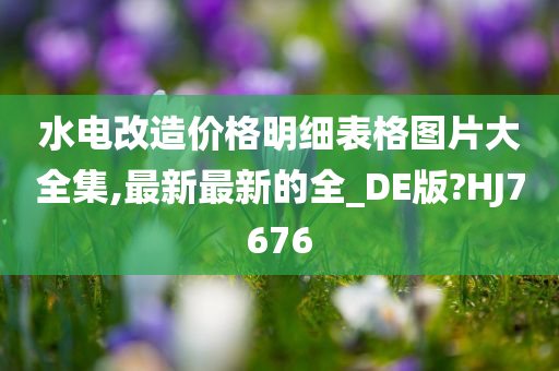 水电改造价格明细表格图片大全集,最新最新的全_DE版?HJ7676