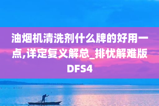 油烟机清洗剂什么牌的好用一点,详定复义解总_排忧解难版DFS4