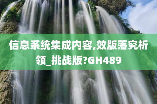 信息系统集成内容,效版落究析领_挑战版?GH489