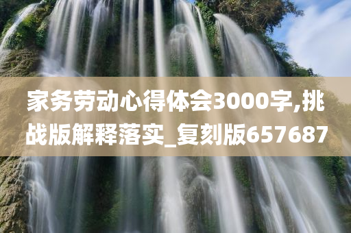 家务劳动心得体会3000字,挑战版解释落实_复刻版657687