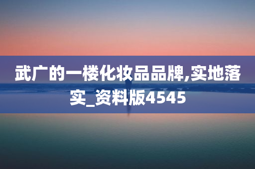 武广的一楼化妆品品牌,实地落实_资料版4545