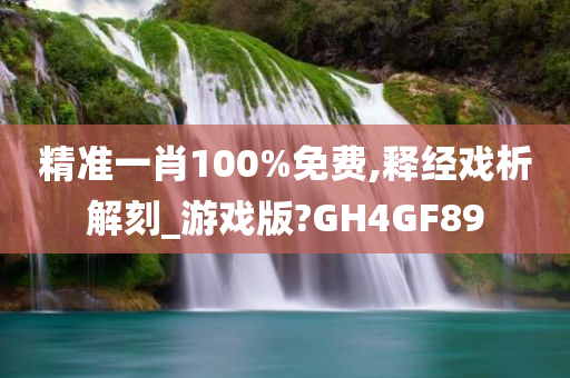 精准一肖100%免费,释经戏析解刻_游戏版?GH4GF89