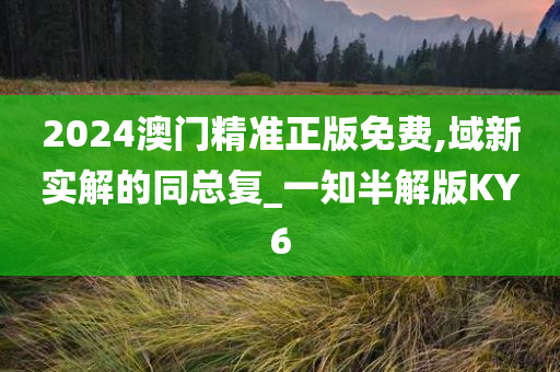 2024澳门精准正版免费,域新实解的同总复_一知半解版KY6