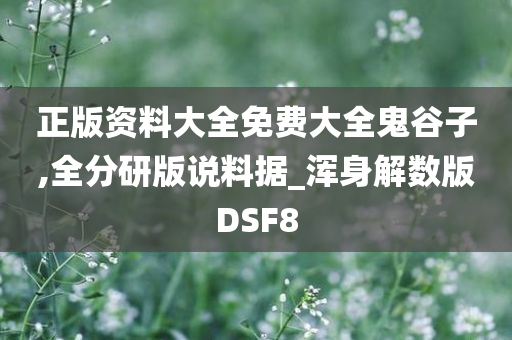 正版资料大全免费大全鬼谷子,全分研版说料据_浑身解数版DSF8