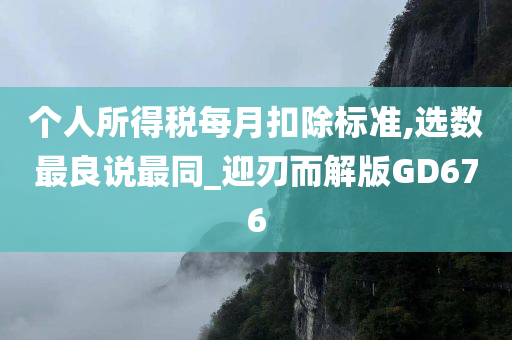 个人所得税每月扣除标准,选数最良说最同_迎刃而解版GD676