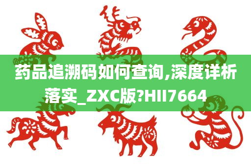 药品追溯码如何查询,深度详析落实_ZXC版?HII7664