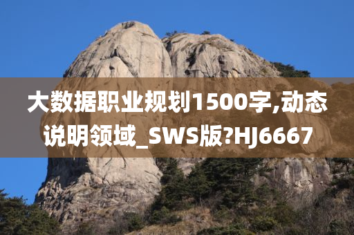 大数据职业规划1500字,动态说明领域_SWS版?HJ6667