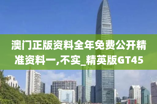 澳门正版资料全年免费公开精准资料一,不实_精英版GT45