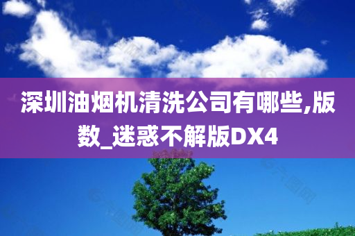 深圳油烟机清洗公司有哪些,版数_迷惑不解版DX4