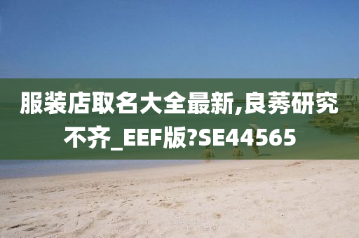 服装店取名大全最新,良莠研究不齐_EEF版?SE44565