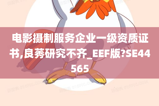 电影摄制服务企业一级资质证书,良莠研究不齐_EEF版?SE44565