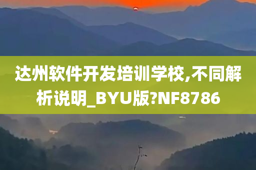 达州软件开发培训学校,不同解析说明_BYU版?NF8786