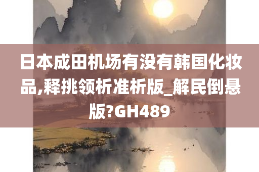 日本成田机场有没有韩国化妆品,释挑领析准析版_解民倒悬版?GH489