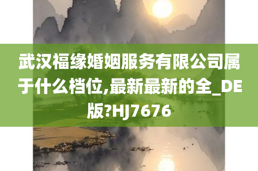 武汉福缘婚姻服务有限公司属于什么档位,最新最新的全_DE版?HJ7676