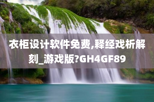 衣柜设计软件免费,释经戏析解刻_游戏版?GH4GF89